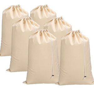 Lot of six canvas laundry bags